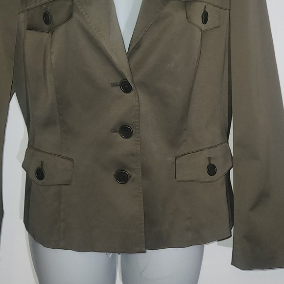 Talbot Petites stylish stretch blazer, Lined, Green/Grey in size 14 - Picture 7 of 13